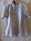 画像1: BELAFONTE/RT TRIPLE STITCH STRIPE SH  WHITESTRIPE