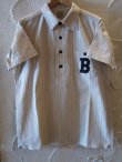 画像1: BELAFONTE/RT STRIPE BASEBALL PULL S/S SH  OFF