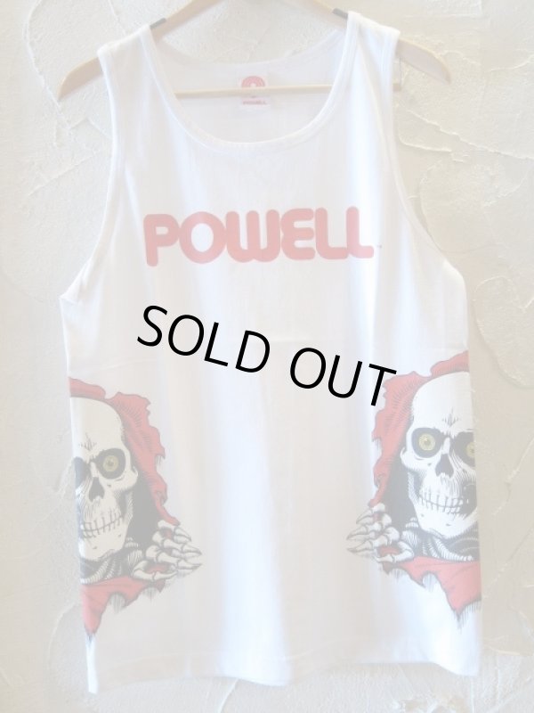 画像1: (DEAD STOCK)POWELL/TANK TOP BONE  WHITE