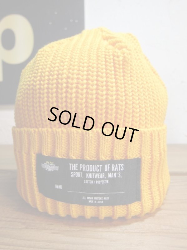 画像1: RATS/COTTON KNIT CAP  YELLOW