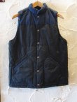 画像1: GRN/R/V PADDING VEST  INDIGOxBLACK