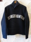 画像1: (DEAD STOCK) COREFIGHTER/SHAWLL COLLAR KNIT  BLACK