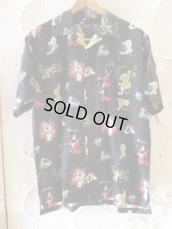 画像1: (再入荷） VINTAGE EL/JAPAN ALOHA SHIRTS  BLACK