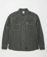 画像: BELAFOTE/RT TRIPLE STITCH SH CHAMBRAY L/S  BLACK