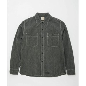 画像: BELAFOTE/RT TRIPLE STITCH SH CHAMBRAY L/S  BLACK