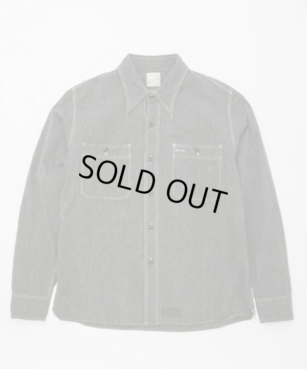 画像1: BELAFOTE/RT TRIPLE STITCH SH CHAMBRAY L/S  BLACK