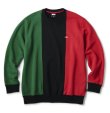 画像1: FTC/COLOR BLOCKED CREW NECK  BLACK