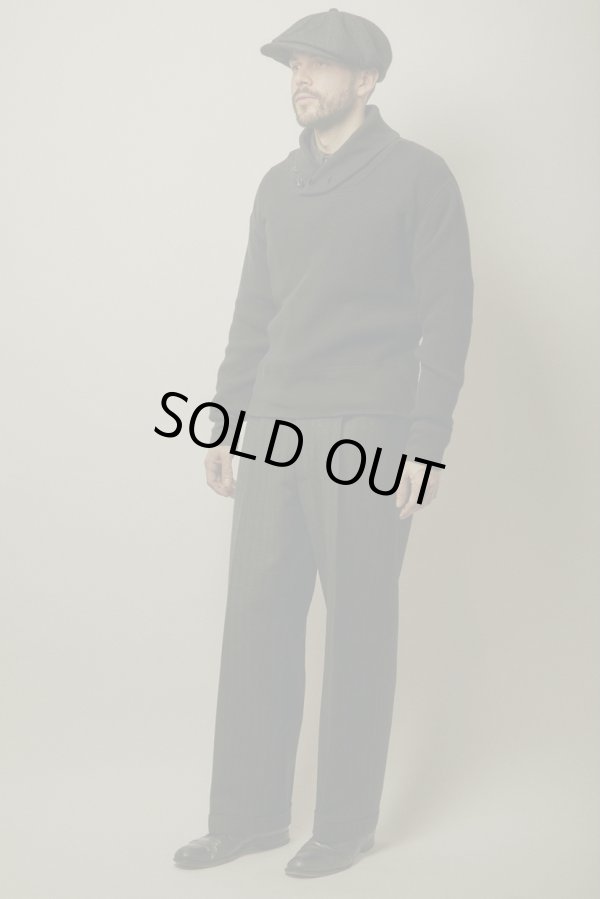 画像4: BELAFOTE/RT HEAVY WAFFLE SHAWL PULLOVER BLACK