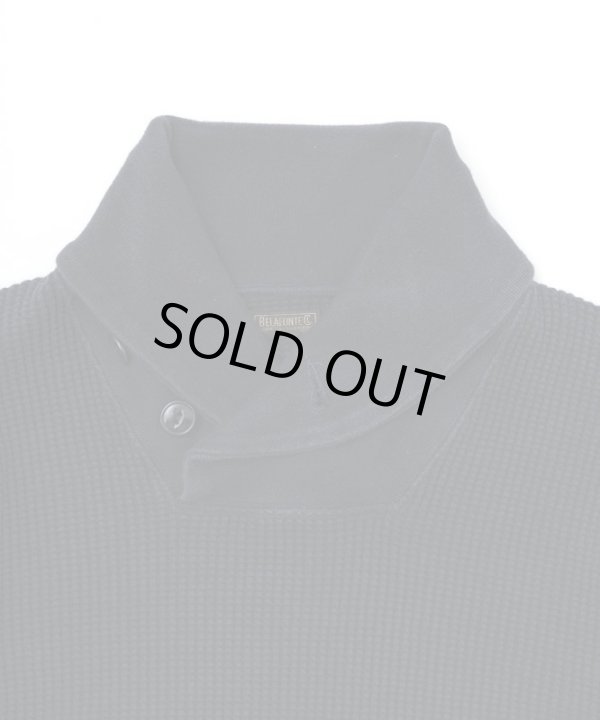 画像7: BELAFOTE/RT HEAVY WAFFLE SHAWL PULLOVER BLACK