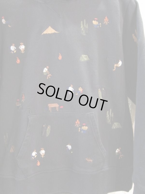 画像3: GRN/EMBROIDERY PULL PARKA  BLACK