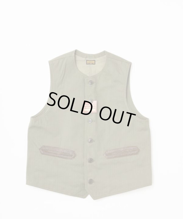 画像1: BELAFOTE/RT CIVILIAN DECK VEST H.B  A.GREEN