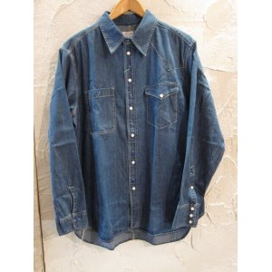 画像: (SALE 30%OFF) VINTAGE EL/ASYMMENTLY DENIM SHIRTS  BLUE