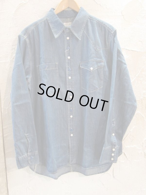 画像1: VINTAGE EL/ASYMMENTLY DENIM SHIRTS  BLUE
