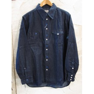 画像: (SALE 30%OFF) VINTAGE EL/ASYMMENTLY DENIM SHIRTS  NAVY