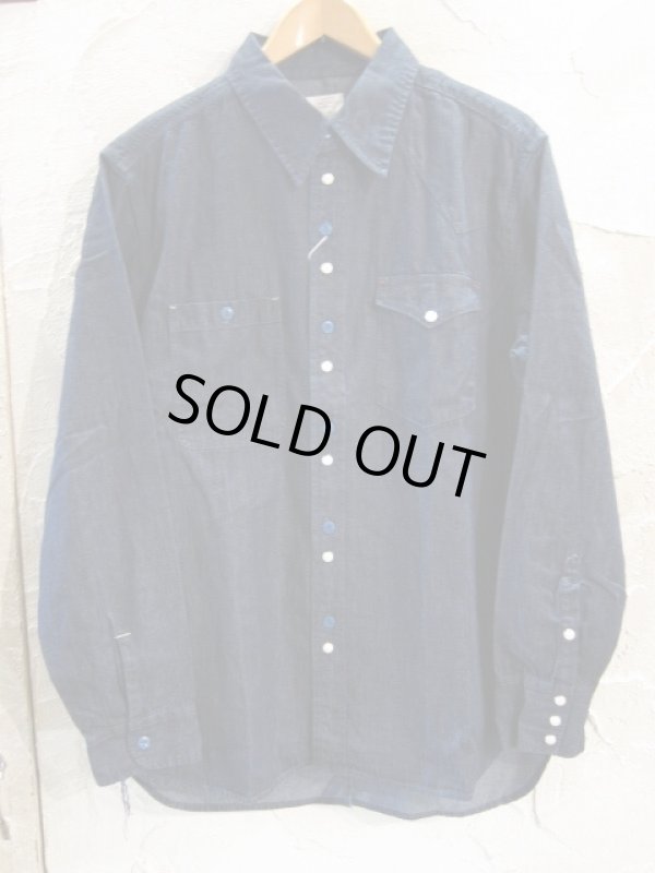 画像1: VINTAGE EL/ASYMMENTLY DENIM SHIRTS  NAVY