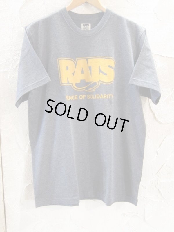 画像1: RATS/BOX FLAME LOGO T  GRAYxORANG