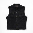 画像1: RATS/BLACK DENIM VEST STAND COLLAR  BLACK