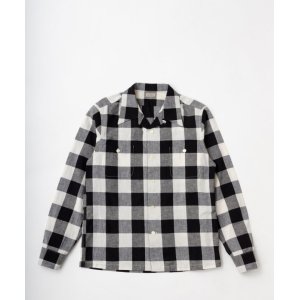 画像: (SALE 35%OFF) BELAFOTE/RT OPEN COLLAR GINGHAM SH  BLACK