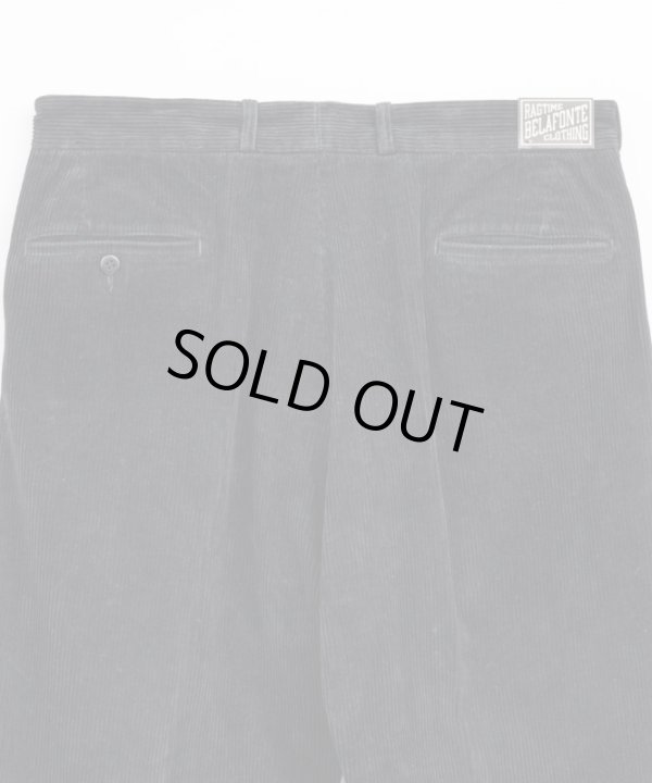 画像9: BELAFOTE/RT 2TACK TROUSERS AGED CORDUROY  BLACK