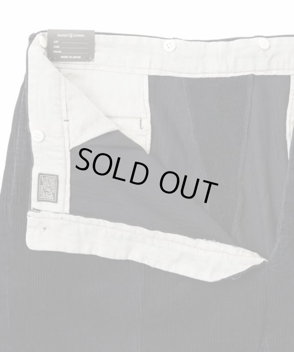 画像7: BELAFOTE/RT 2TACK TROUSERS AGED CORDUROY  BLACK