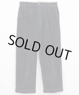 画像: BELAFOTE/RT 2TACK TROUSERS AGED CORDUROY  BLACK