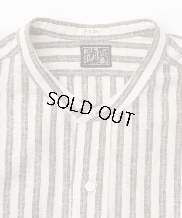 画像3: BELAFOTE/RT BANDCOLLAR B.BROAD STRIPE OFFWHITE