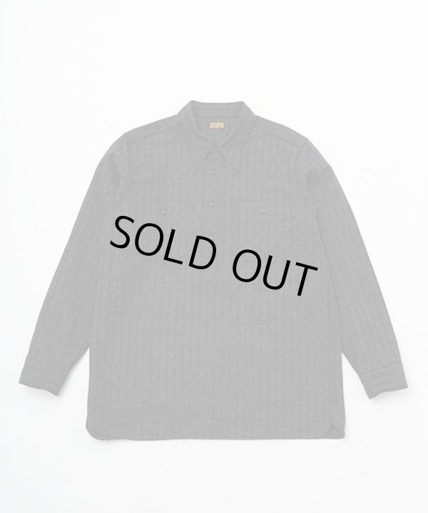 画像2: BELAFOTE/RT PULLOVER HERRINGBONE STRIPE SH  GRAY