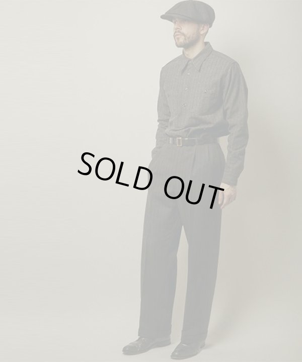 画像5: BELAFOTE/RT PULLOVER HERRINGBONE STRIPE SH  GRAY