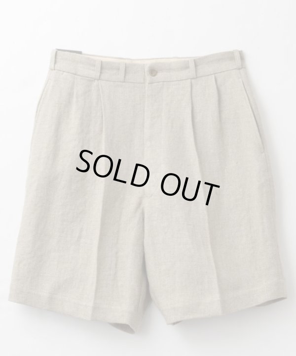 画像2: BELAFOTE/RT 2TACK SHORTS HEAVY LINEN  BEIGE