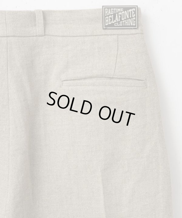 画像7: BELAFOTE/RT 2TACK SHORTS HEAVY LINEN  BEIGE