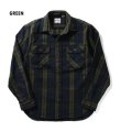 画像1: （再入荷）HOUSTON/UK CHECK HEAVY VIYELLA SHIRT  GREEN