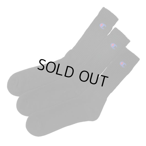 画像1: CHAMPION/FULL LENGTH SOCKS 3P  BLACK