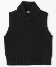 画像1: BELAFOTE/RT ROLL COLLAR LOW GUAGEKNIT VEST  BLACK