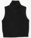 画像2: BELAFOTE/RT ROLL COLLAR LOW GUAGEKNIT VEST  BLACK
