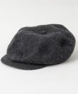 画像1: BELAFOTE/RT PEAKY HAT COTTON WOOL HERINGBINE  BLACK