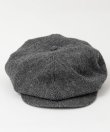 画像2: BELAFOTE/RT PEAKY HAT COTTON WOOL HERINGBINE  CHARCOALL