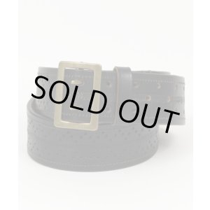 画像: BELAFOTE/RT PUNCHING LEATHER DOUBLE PRONG BELT BLACK