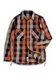 画像1: HOUSTON/BLOCK CHECK VIYELLA SHIRTS  BLACKxORANGE