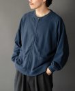 画像1: GYMMASTER/BLOCK INLAY ZIP CARDIGAN  NAVY