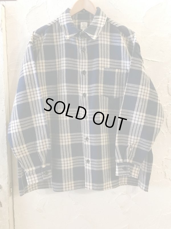 画像1: REVO/HEAVY WEIGHT CHECK SHIRT  NAVY