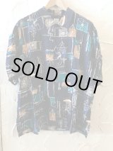画像: REVO/FLOWER PATTERN RAYON S/S SHIRTS  NAVY
