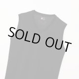 画像: HANES/V NECK SLEEVE LESS SHIRTS  BLACK