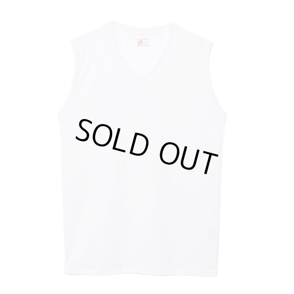画像1: HANES/V NECK  SLEEVE LESS SHIRTS  WHITE