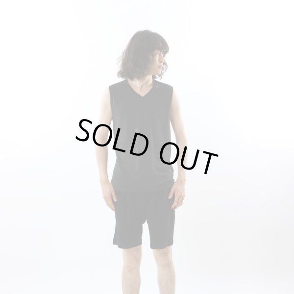 画像2: HANES/V NECK SLEEVE LESS SHIRTS  BLACK