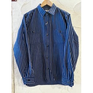 画像: (再入荷)  HOUSTON/STRIPE VIYELLA SHIRT  NAVY