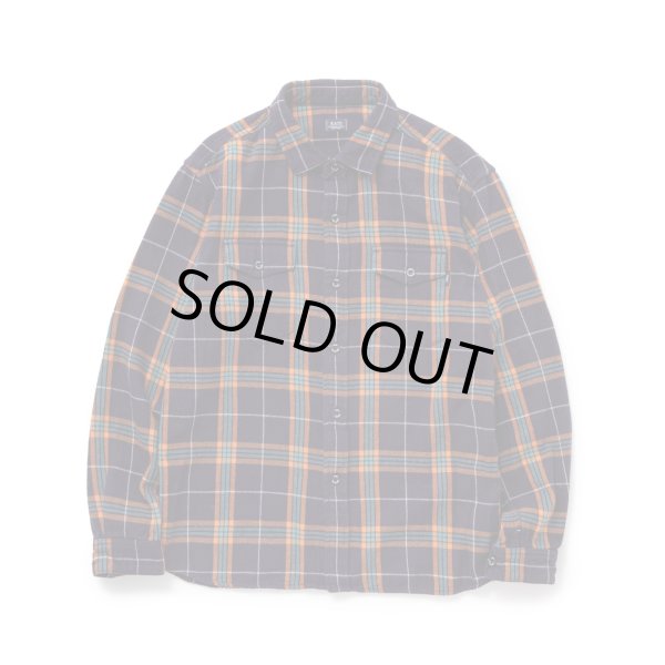 画像1: RATS/COTTON FLANNEL NAVY CHECK SHIRT  NAVY