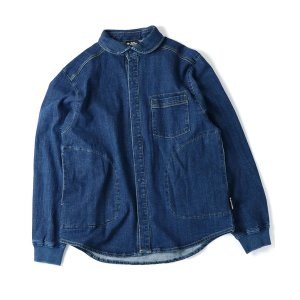 画像: GYMMASTER/STRETCH DENIM SHIRTS JKT  BLUE