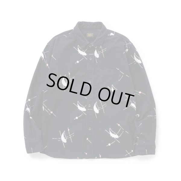 画像1: RATS/ATOMIC PRINT FLANNEL B.D SHIRT  BLACK