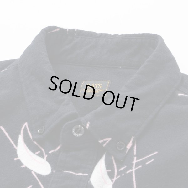 画像3: RATS/ATOMIC PRINT FLANNEL B.D SHIRT  BLACK