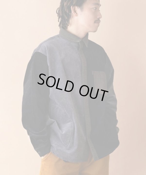 画像2: GYMMASTER/STRETICH CORDUROY SHIRT JKT  BLACKｘCHARCOAL
